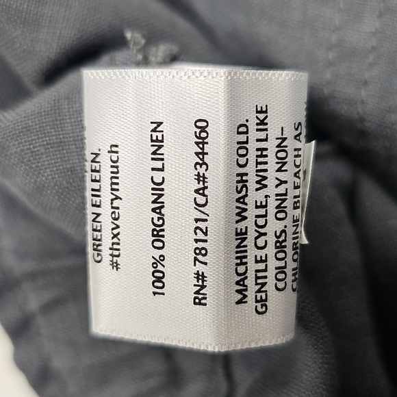 Eileen Fisher Linen Tapered Ankle Cargo Pants In Ash Gray Size Medium - Picture 7 of 10